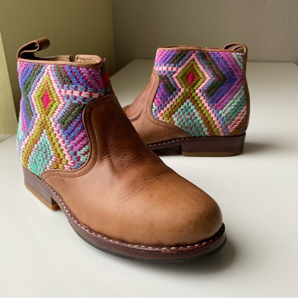 Teysha Shoes - Teysha Handmade Leather embroidered ankle boots size 8